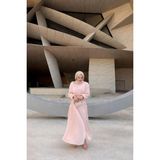 Modiva Mix New Season!!! Şifon Organze Simli Kumaş Tesettür Abiye Elbise - 36 - Pembe