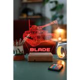Modiwa Design 3D Savaş Tank 16 Renkli Hediye Masaüstü Dekoratif Led Lamba