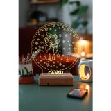 Modiwa Design Çocuklara Özel 3D Kedi Ve Yıldızlar Dekoratif Led Lamba