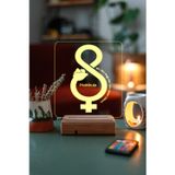 Modiwa Design Kadınlar Günü Hediyesi Özel 3D Masaüstü Led Lamba