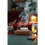 Modiwa Design Kişiye Özel 3D Bisiklet Sporcu LED Masaüstü ve Gece Lambası