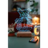 Modiwa Design Kişiye Özel 3D Tatlı Köpek Ve Çiçekler 16 Renk Dekoratif Led Lamba