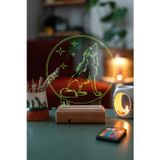 Modiwa Design Kişiye Özel 3D Uluyan Kurt Masaüstü Led Lamba