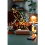 Modiwa Design Kişiye Özel 3D Uzay Ve Roket Masaüstü Led Cocuklara Hediye Lamba