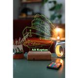 Modiwa Design Kişiye Özel Hediye 3D Buhar Çıkaran Gemi Masaüstü Dekoratif Led Lamba