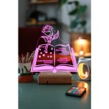 Modiwa Design Kişiye Özel Isimli 3D Öğretmenler Günü Gül Ve Kitap 16 Renk Dekoratif Led Lamba