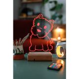 Modiwa Design Kişiye Özel Şirin Köpek Masaüstü 3D 16 Renk Dekoratif Led Lamba