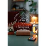 Modiwa Design Sevgiliye Hediye Kişiye Özel 3D Aşk Yuvası 16 Renk Dekoratif Led Lamba