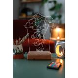 Modiwa Design Sevgiliye Özel 3D Balon Ve Ayıcık 16 Renk Dekoratif Led Lamba