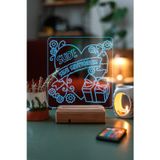 Modiwa Design Sevgilleye Hediye Kişiye Özel 3D Kalp & Hediye Seni Seviyorum Dekoratif Led Lamba
