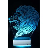 Modiwa Design Tasarım Fantastik Aslan 3D 16 Renk Dekoratif Led Lamba