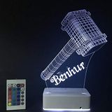 Modiwa Kişiye Özel 3D Çekiç Masaüstü Dekoratif Led Lamba