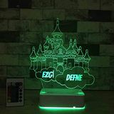 Modiwa Kişiye Özel 3D Dekoratif Led İsimli Kale Lamba