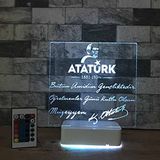 Modiwa Kişiye Özel 3D Öğretmenler Günü Atatürk 16 Renk Dekoratif Led Lamba