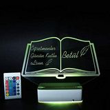 Modiwa Kişiye Özel 3D Öğretmenler Günü Kitap&Kalem 16 Renk Dekoratif Led Lamba