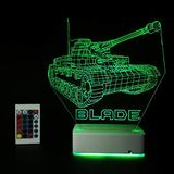 Modiwa Kişiye Özel 3D Savaş TANK Masaüstü Dekoratif Led Lamba
