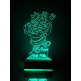 Modiwa Kişiye Özel Hediye 3D Yeni Yıl Noel Baba 16 Renk Dekoratif Led Lamba