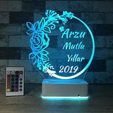 Modiwa Kişiye Özel Hediyesi 3D 16 Renk Dekoratif Led Lamba