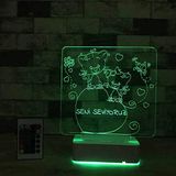 Modiwa Kişiye Özel Kalp ve Kedicik 3D 16 Renk Dekoratif Led Lamba