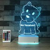 Modiwa Kişiye Özel Şirin Köpek Masaüstü 3D 16 Renk Dekoratif Led Lamba