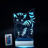 Modiwa Özel Tasarım Sevimli Kedi 3D 16 Renk Dekoratif Led Lamba