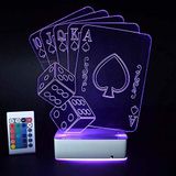 Modiwa Özel Üretim Oyun Kartları 3D Dekoratif Led Lamba