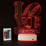 Modiwa Sevgiliye Hediye 3D Love 16 Renk Dekoratif Led Lamba