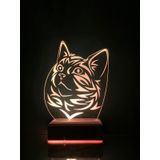 Modiwa Sevimli Kedi 3D 16 Renk Dekoratif Lamba