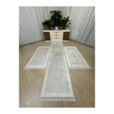MODKLAS Kaymaz Taban 3 'lü Yatak Odası Halı Takımı 2 Adet 80x150 cm 1 Adet 80x300 cm SARE KREM