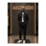 MODMEN Erkek Diagonel Kumaş Astarlı Mevsimlik İnce Ceket &Jogger Pantolon Alt Üst Takım