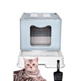ModMio Jumbo Filtreli Kapalı Kedi Tuvaleti Kokuyu Önleyen Çift Filtreli Çekmeceli Kürek Hediyeli 50X40X39 cm