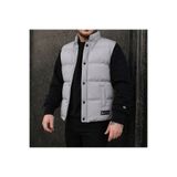 Modonwear Erkek Gri Dar Kalıp Dik Yaka Şişme Yelek