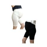 Modoo Tekstil 2’li HAMİLE SİYAH-BEYAZ BİKER DİZ ÜSTÜ GÜNLÜK VE SPOR KULLANIMI TOPARLAYICI TAYT