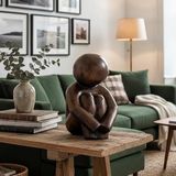 Modorso 773 Ahşap Görünümlü İçsel Sessizlik Figürü Modern Dekoratif Heykel Salon Ofis Objeler