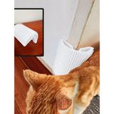 ModuLab 3D Kedi Köşe Kaşıma Fırçası – Yapışkanlı Duvar & Masa Köşe Kedi Tarağı – Kendini Kaşıma Aparatı - Beyaz