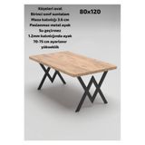 modülare 80x120 Yemek Masası Cafe Masası Balkon Masası Metal Ayak Paslanmaz