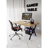 Modülare Profesyonel Oyuncu Masası Siyah Bilgisayar Çalışma Masası 120 cm Gamer Table - atlantik çam