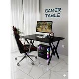 Modülare Profesyonel Oyuncu Masası Siyah Bilgisayar Çalışma Masası 120 cm Gamer Table - siyah mermer
