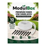 Modulbox Esnek Pvc Çim Ayırıcı, Bahçe Peyzaj Düzenleyici, ( 10 Metre Beyaz ) Çim Sınırlayıcı Esnek Plastik ,taş, Toprak Ayraç Bariyer Peyzaj Bordürü