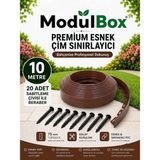 Modulbox Esnek Pvc Çim Ayırıcı, Bahçe Peyzaj Düzenleyici, ( 10 Metre Kahverengi ) Çim Sınırlayıcı Esnek Plastik ,taş, Toprak Ayraç Bariyer Peyzaj Bordürü