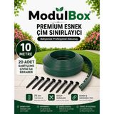 Modulbox Esnek Pvc Çim Ayırıcı, Bahçe Peyzaj Düzenleyici, ( 10 Metre Yeşil ) Çim Sınırlayıcı Esnek Plastik ,taş, Toprak Ayraç Bariyer Peyzaj Bordürü - Yeşil