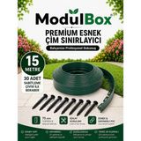Modulbox Esnek Pvc Çim Ayırıcı, Bahçe Peyzaj Düzenleyici, ( 15 Metre Yeşil ) Çim Sınırlayıcı Esnek Plastik ,taş, Toprak Ayraç Bariyer Peyzaj Bordürü - Yeşil