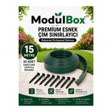 MODULBOX ESNEK PVC ÇİM AYIRICI, BAHÇE PEYZAJ DÜZENLEYİCİ, ( 15 METRE YEŞİL ) ÇİM SINIRLAYICI ESNEK PLASTİK ,TAŞ, TOPRAK AYRAÇ BARİYER PEYZAJ BORDÜRÜ