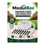 Modulbox Esnek Pvc Çim Ayırıcı, Bahçe Peyzaj Düzenleyici, ( 25 Metre Beyaz ) Çim Sınırlayıcı Esnek Plastik ,taş, Toprak Ayraç Bariyer Peyzaj Bordürü