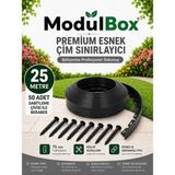 Modulbox Esnek Pvc Çim Ayırıcı, Bahçe Peyzaj Düzenleyici, ( 25 Metre Siyah ) Çim Sınırlayıcı Esnek Plastik ,taş, Toprak Ayraç Bariyer Peyzaj Bordürü