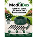 Modulbox Esnek Pvc Çim Ayırıcı, Bahçe Peyzaj Düzenleyici, ( 25 Metre Yeşil ) Çim Sınırlayıcı Esnek Plastik ,taş, Toprak Ayraç Bariyer Peyzaj Bordürü - Yeşil