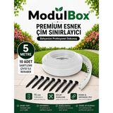 MODULBOX ESNEK PVC ÇİM AYIRICI, BAHÇE PEYZAJ DÜZENLEYİCİ, ( 5 METRE BEYAZ ) ÇİM SINIRLAYICI ESNEK PLASTİK ,TAŞ, TOPRAK AYRAÇ BARİYER PEYZAJ BORDÜRÜ