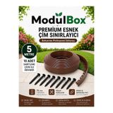 Modulbox Esnek Pvc Çim Ayırıcı, Bahçe Peyzaj Düzenleyici, ( 5 Metre Kahverengi ) Çim Sınırlayıcı Esnek Plastik ,taş, Toprak Ayraç Bariyer Peyzaj Bordürü