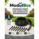Modulbox Esnek Pvc Çim Ayırıcı, Bahçe Peyzaj Düzenleyici, ( 5metre Siyah ) Çim Sınırlayıcı Esnek Plastik ,taş, Toprak Ayraç Bariyer Peyzaj Bordürü