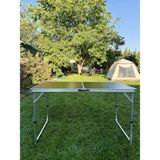 Modulbox Export Katlanabilir Alüminyum Piknik Masası 60X120 cm Ayarlanabilir Yükseklik Siyah